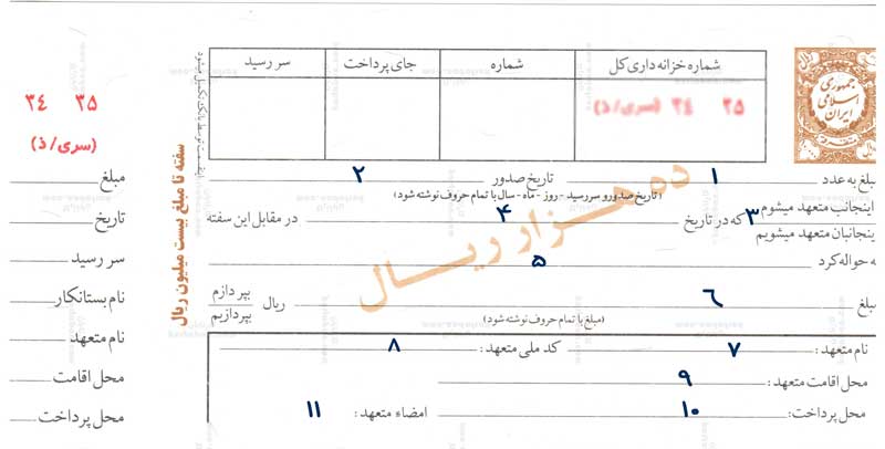 آموزش تصویری نوشتن سفته حسن انجام کار